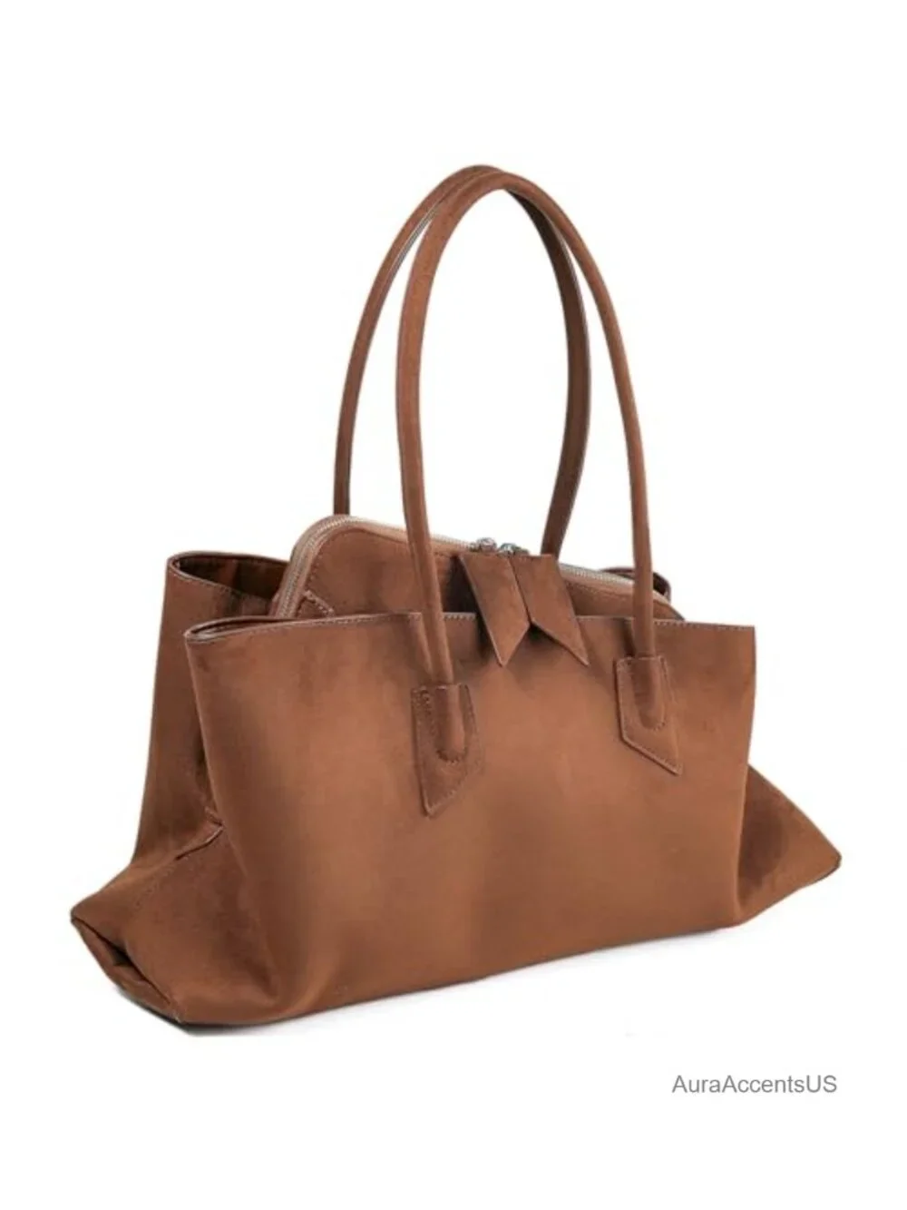 Faux Suede PU Leather Hobo Tote Shoulder Bag Retro Work Travel Purse